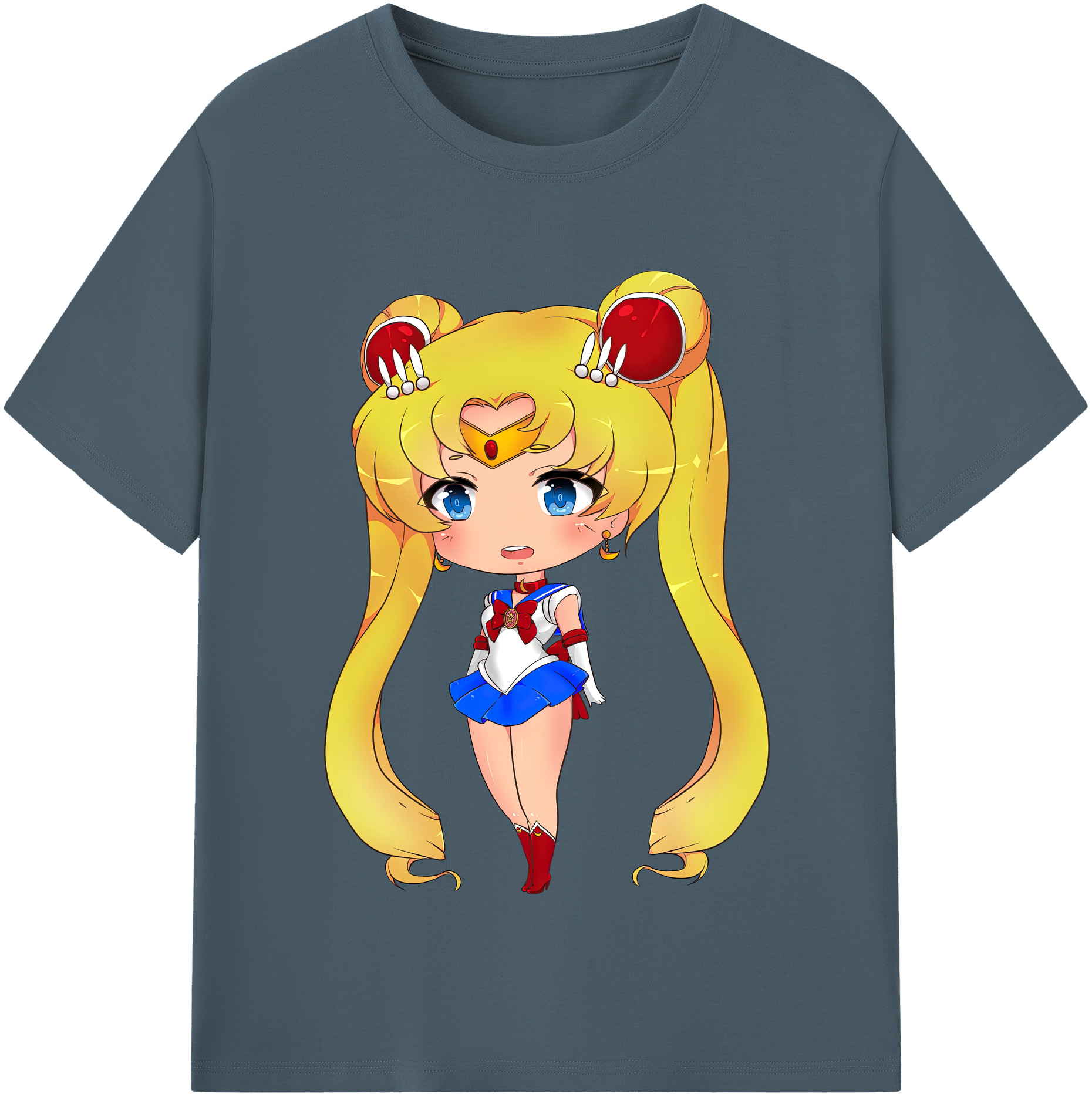 （画像用） 美少女戦士セーラームーン 月野 うさぎ つきの うさぎ Sailor Moon Tsukino Usagi 綿100％半袖Tシャツ（フロントプリント）